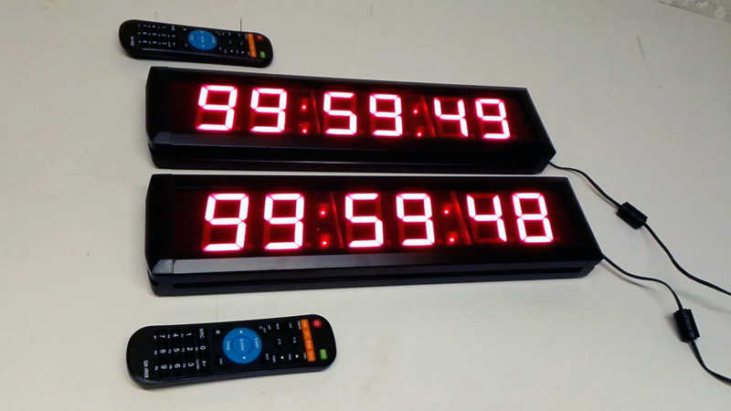 reloj cronometro tiempo descuento deporte+mando metal plastico rojo 10x41x4 2u